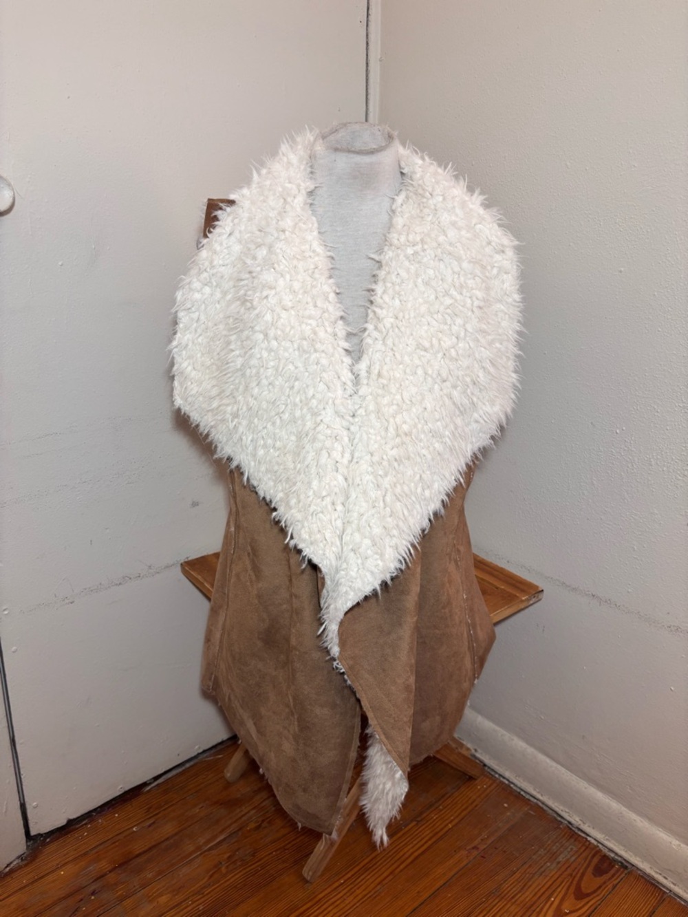 Me Jane Faux Suede Shearling Vest